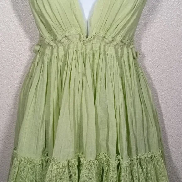 Free People/ Size S/ Free People /Degree Mini Dressligh Green - Picture 2 of 5
